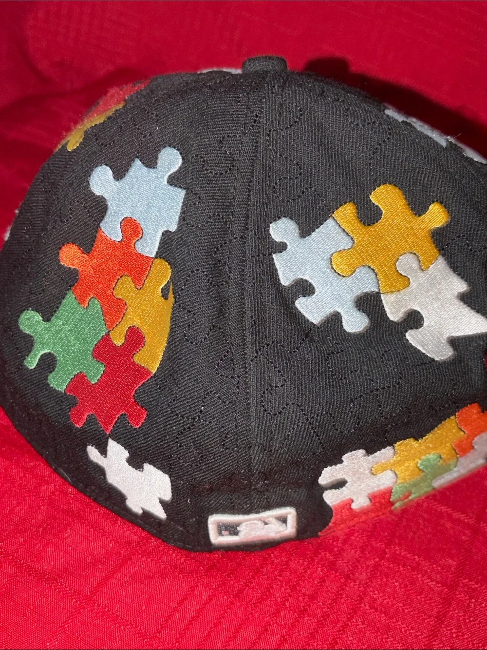 BLACK NEW ERA 59FIFTY NEW YORK YANKEES FITTED  7 7/8 PUZZLE HAT BASEBALL CAP